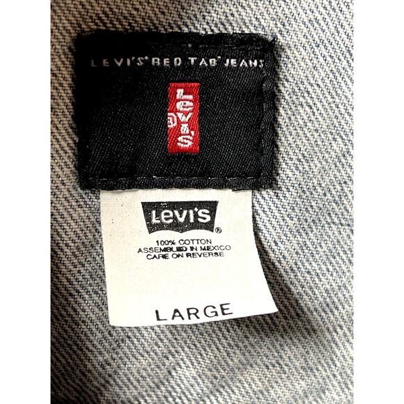 Vintage 90s Y2K Levi's Denim Blue Jean Vest Stonewashed Relaxed Fit Large Unisex - Picture 8 of 12